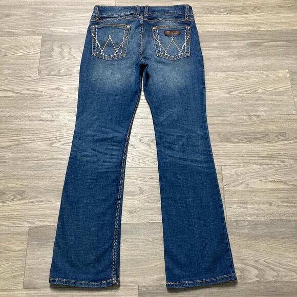 Vintage Y2K Western Style Wrangler Low Rise Bootcut Blue Jeans Size 11x32 - Picture 7 of 8